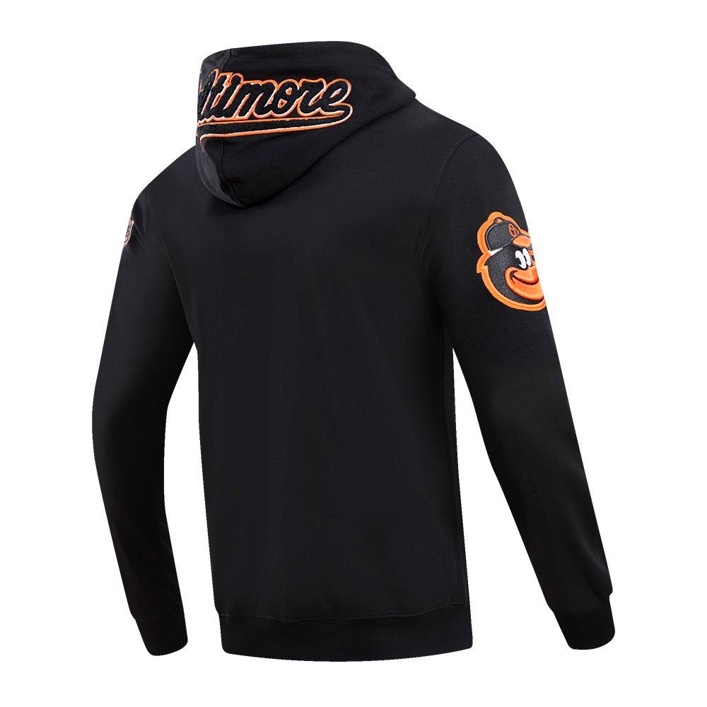 Pro Standard Men's MLB Baltimore Orioles Classic Chenille Full Zip Hooded Jacket - BLACK Thumbnail View 4