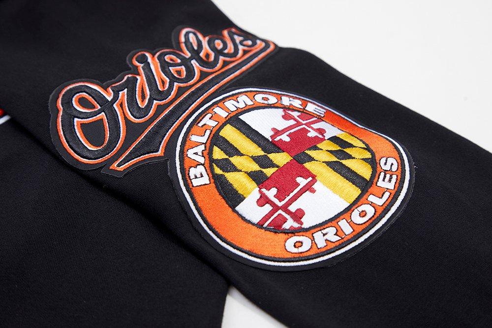 Pro Standard Men's MLB Baltimore Orioles Classic Chenille Full Zip Hooded Jacket - BLACK Thumbnail View 8