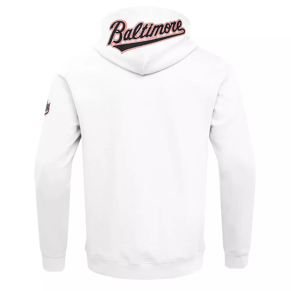 Pro Standard Men's MLB Baltimore Orioles Classic Chenille Full Zip Hooded Jacket - WHITE
