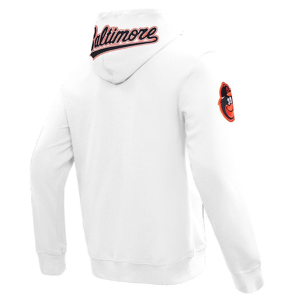Pro Standard Men's MLB Baltimore Orioles Classic Chenille Full Zip Hooded Jacket - WHITE Thumbnail View 4