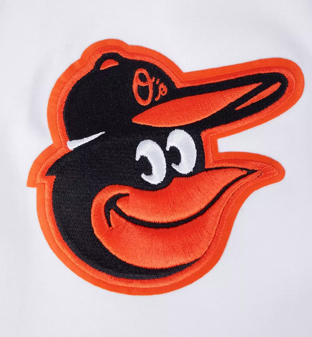 Pro Standard Men's MLB Baltimore Orioles Classic Chenille Full Zip Hooded Jacket - WHITE