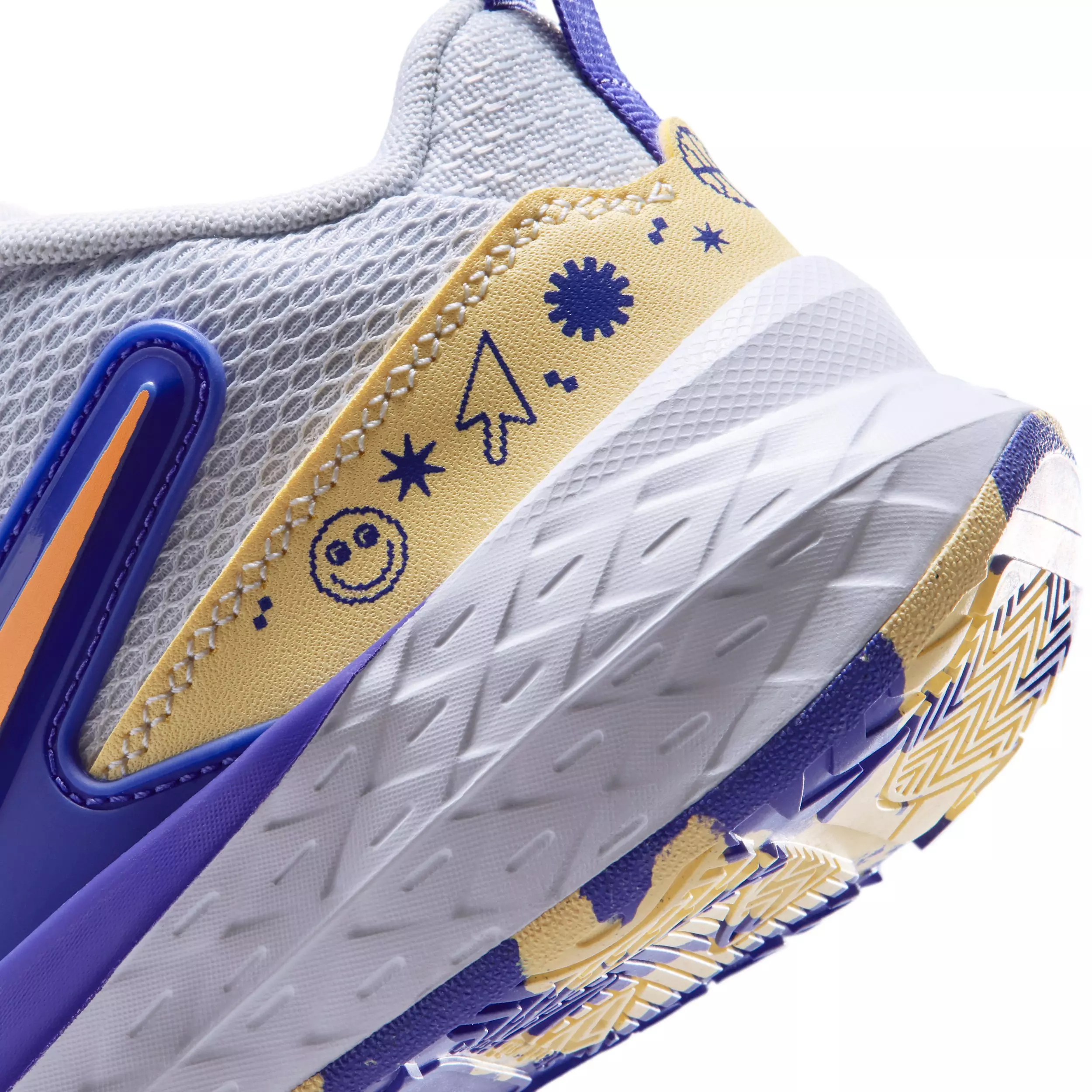 Nike Team Hustle D 12 "Football Grey/Lapis/Soft Yellow/Laser Orange" Preschool Boys' Basketball Shoe - GREY/LAPIS/YELLOW/ORANGE