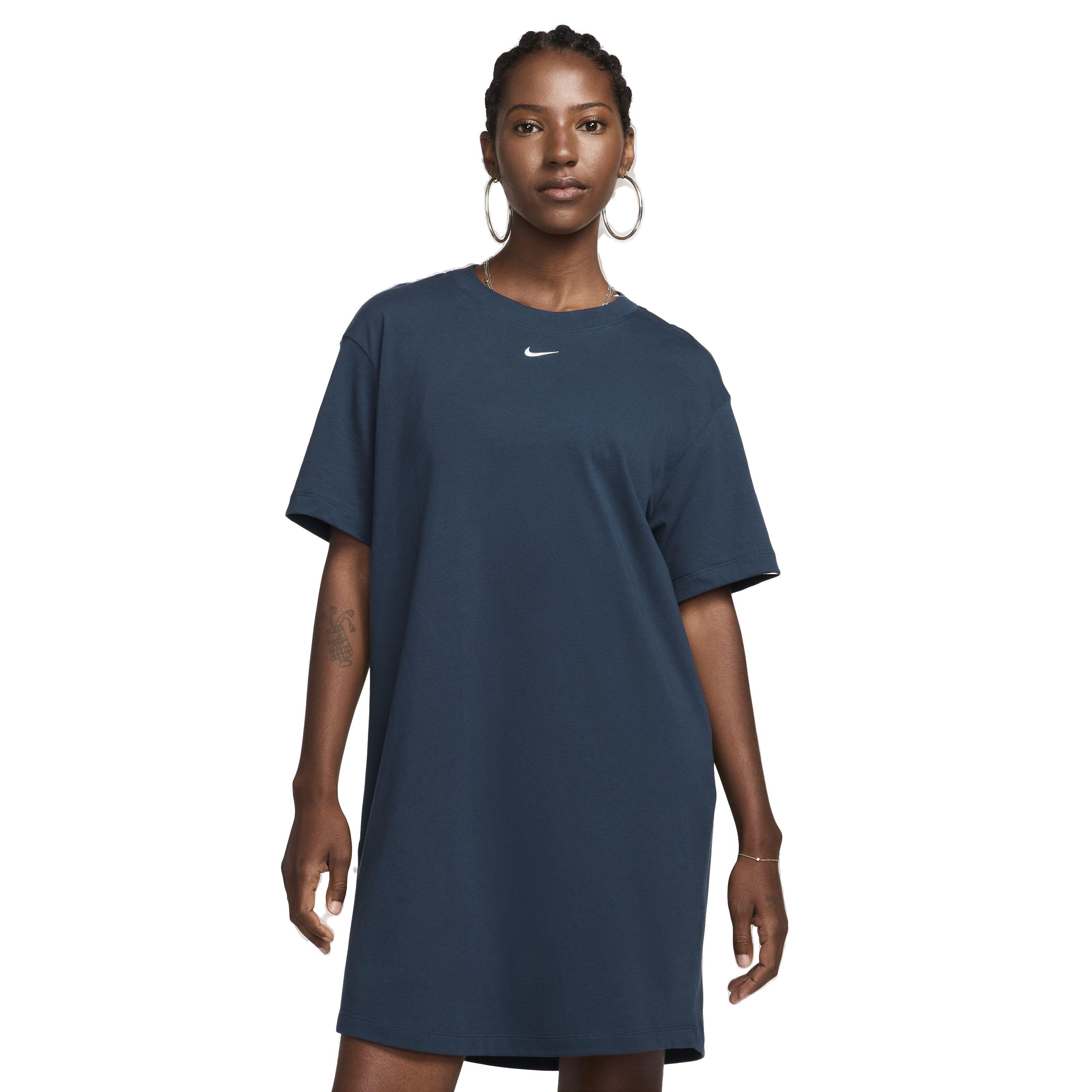 Nike Women's Sportswear Chill Knit Oversized T-Shirt Dress - BLUE Thumbnail View 1