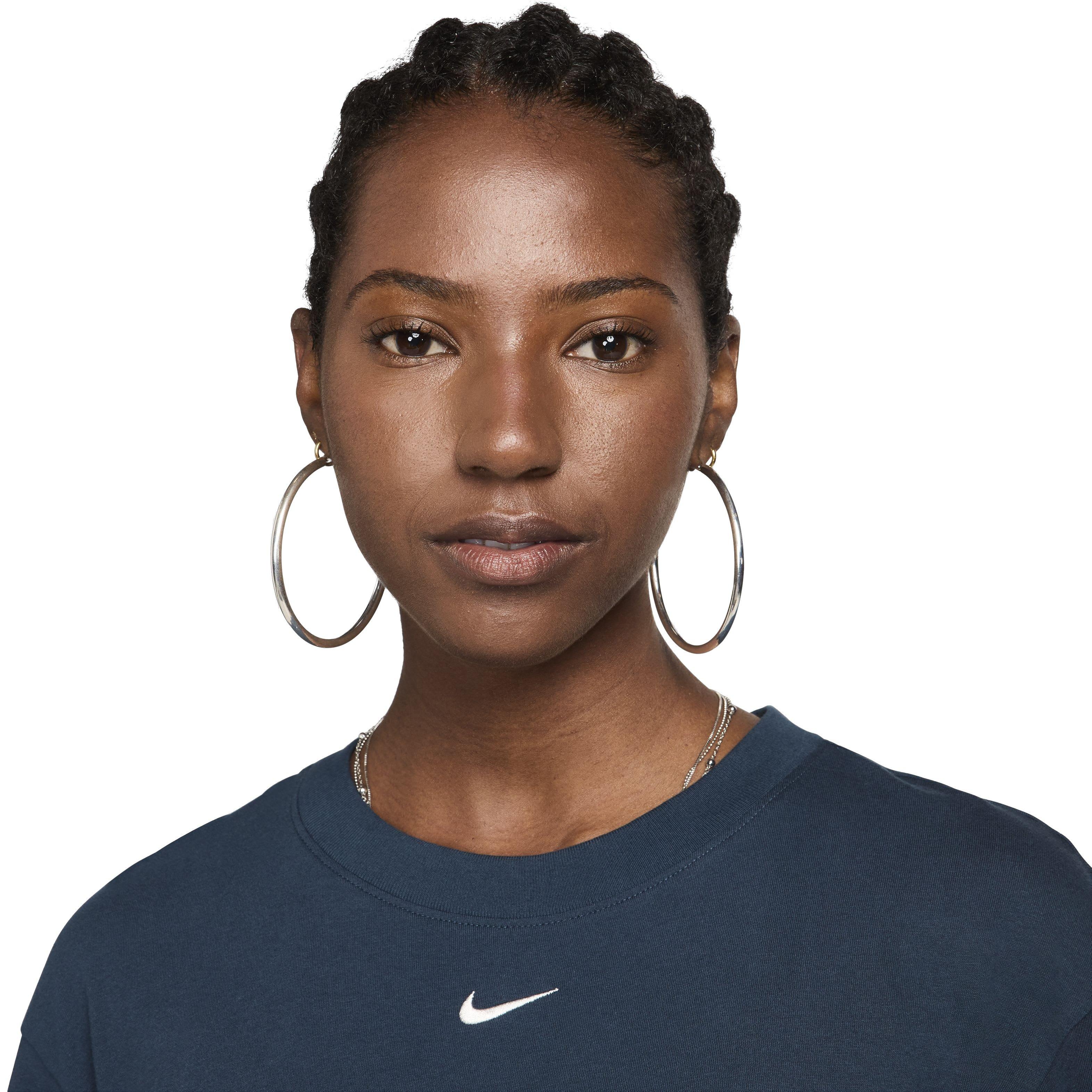 Nike Women's Sportswear Chill Knit Oversized T-Shirt Dress - BLUE Thumbnail View 3