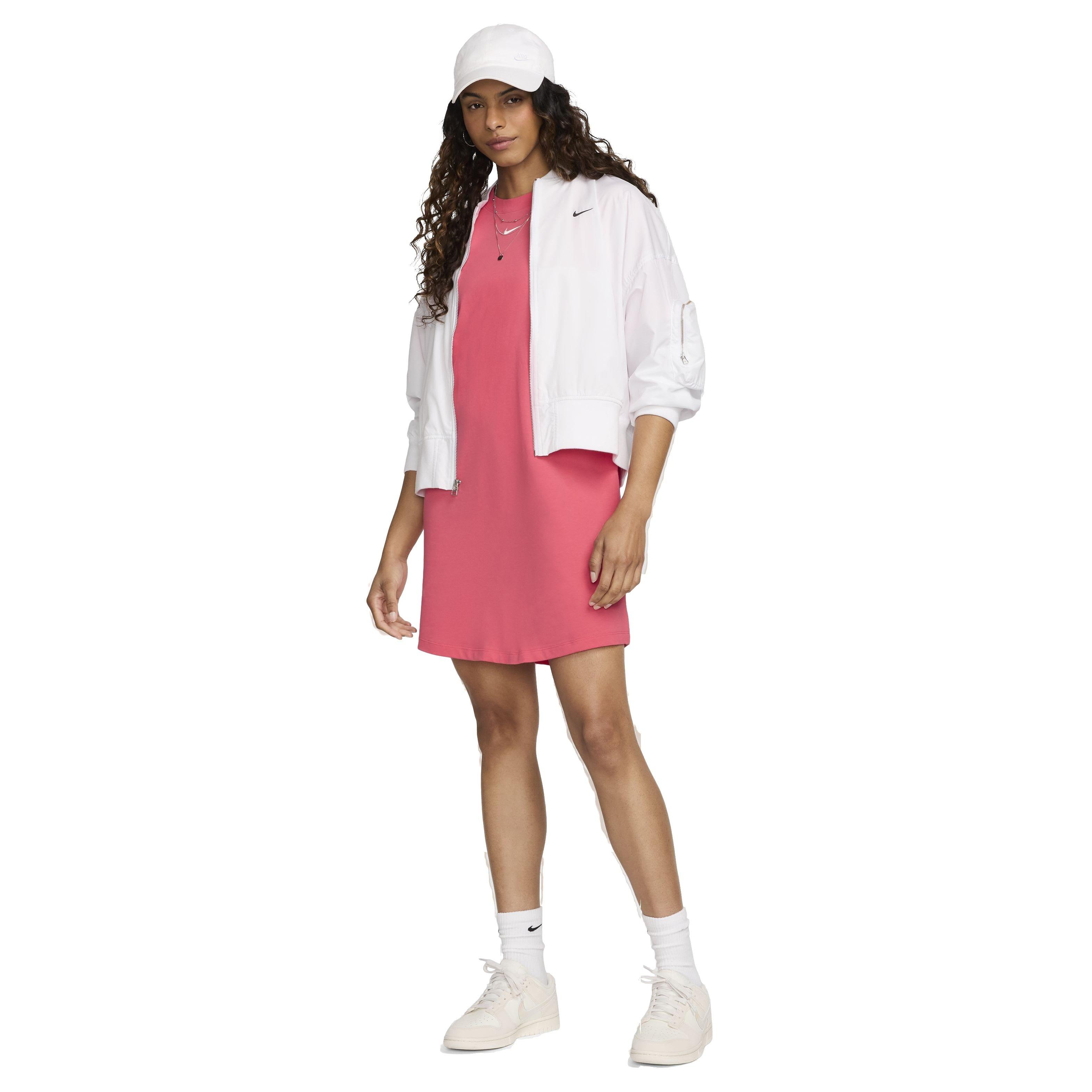 Nike Women's Sportswear Chill Knit Oversized T-Shirt Dress - PINK Thumbnail View 5