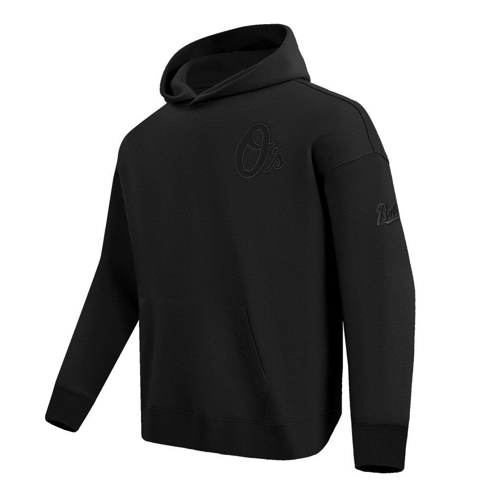 Pro Standard Men's MLB Baltimore Orioles Neutral Drop Shoulder Pullover Hoodie - BLACK Thumbnail View 3