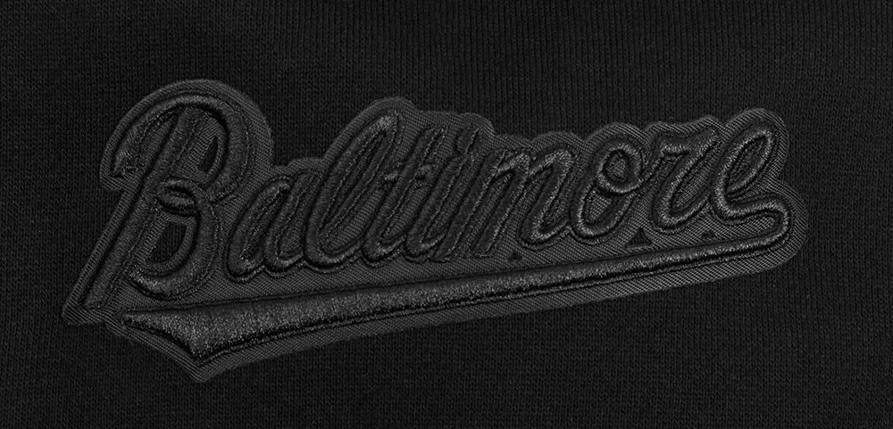 Pro Standard Men's MLB Baltimore Orioles Neutral Drop Shoulder Pullover Hoodie - BLACK