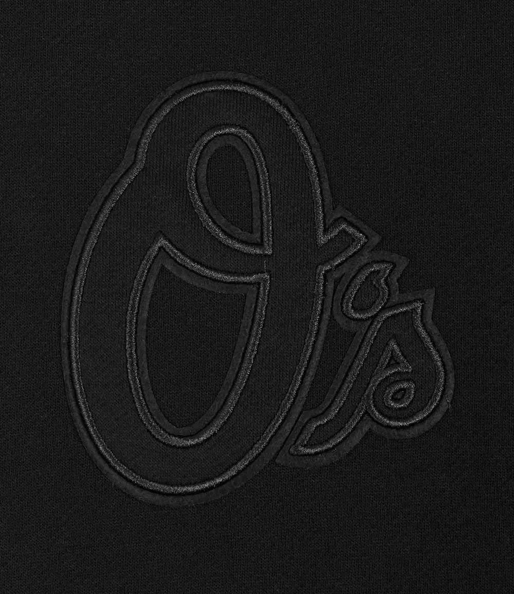 Pro Standard Men's MLB Baltimore Orioles Neutral Drop Shoulder Pullover Hoodie - BLACK