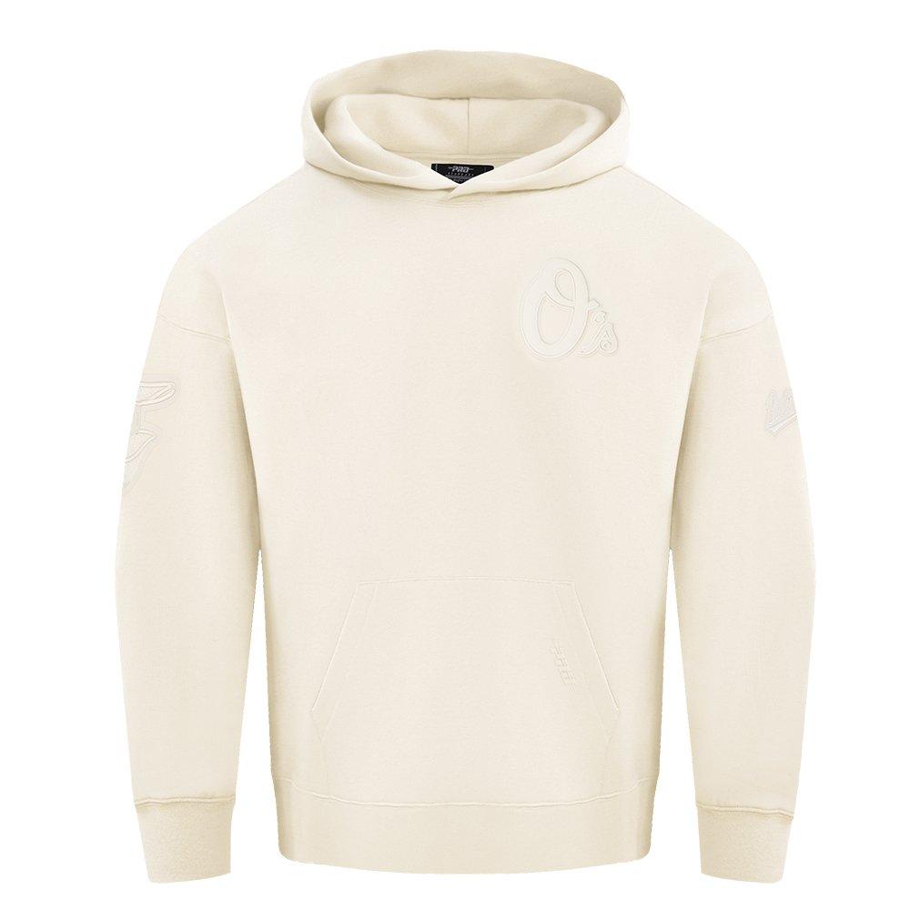 Pro Standard Men's MLB Baltimore Orioles Neutral Drop Shoulder Pullover Hoodie - CREAM Thumbnail View 1