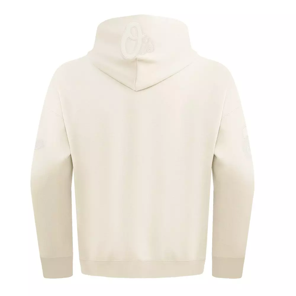 Pro Standard Men's MLB Baltimore Orioles Neutral Drop Shoulder Pullover Hoodie - CREAM