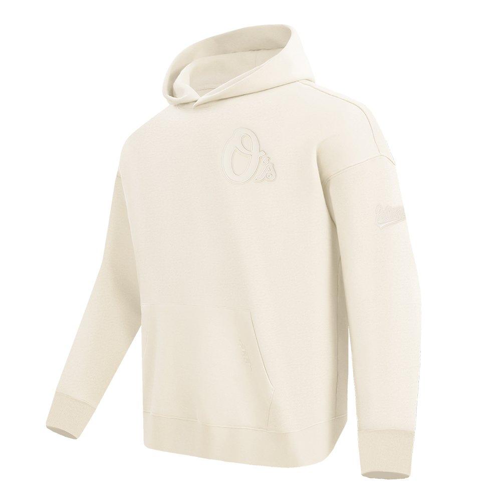 Pro Standard Men's MLB Baltimore Orioles Neutral Drop Shoulder Pullover Hoodie - CREAM Thumbnail View 3