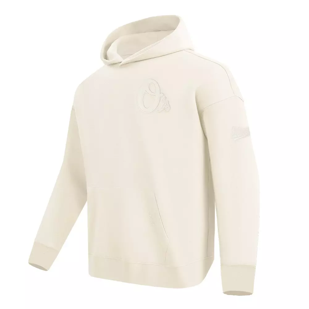 Pro Standard Men's MLB Baltimore Orioles Neutral Drop Shoulder Pullover Hoodie - CREAM