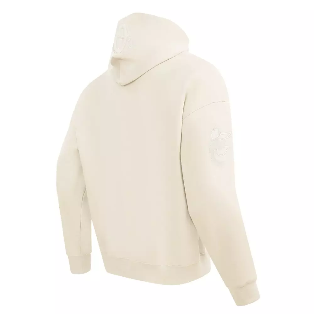 Pro Standard Men's MLB Baltimore Orioles Neutral Drop Shoulder Pullover Hoodie - CREAM