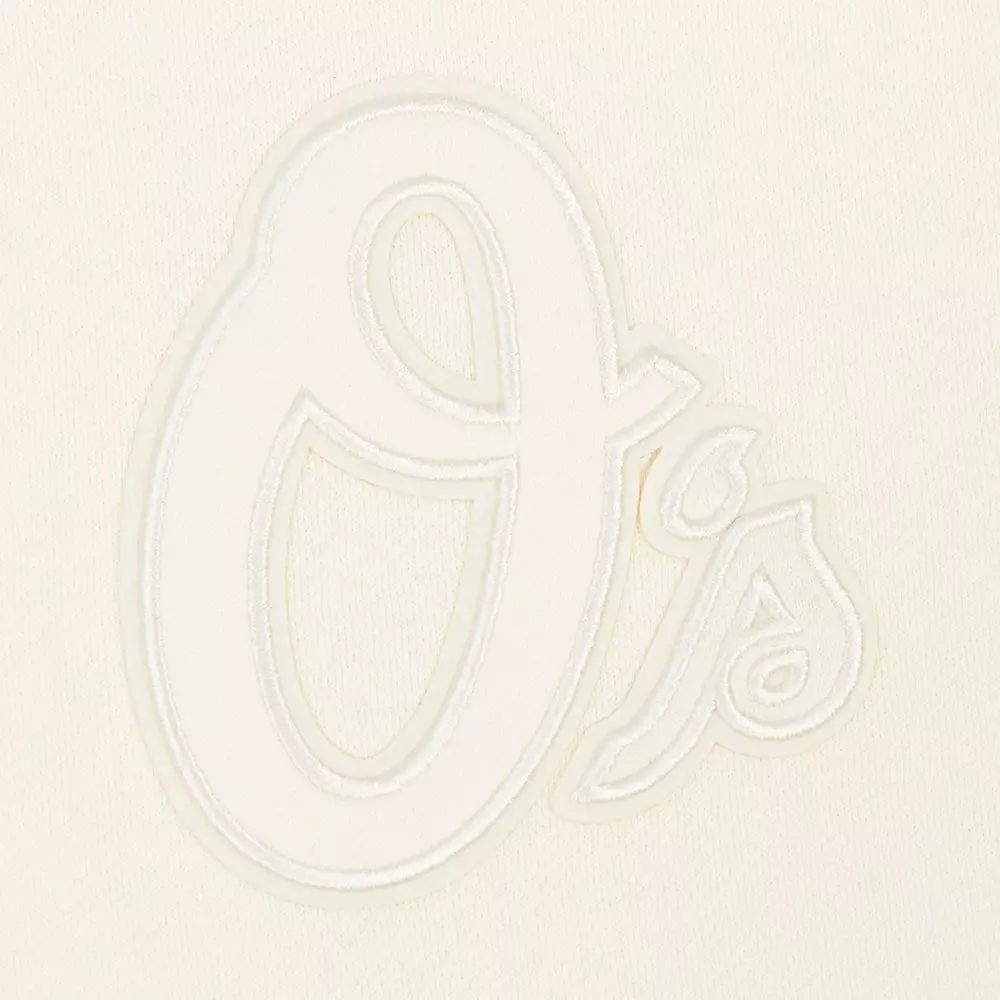 Pro Standard Men's MLB Baltimore Orioles Neutral Drop Shoulder Pullover Hoodie - CREAM