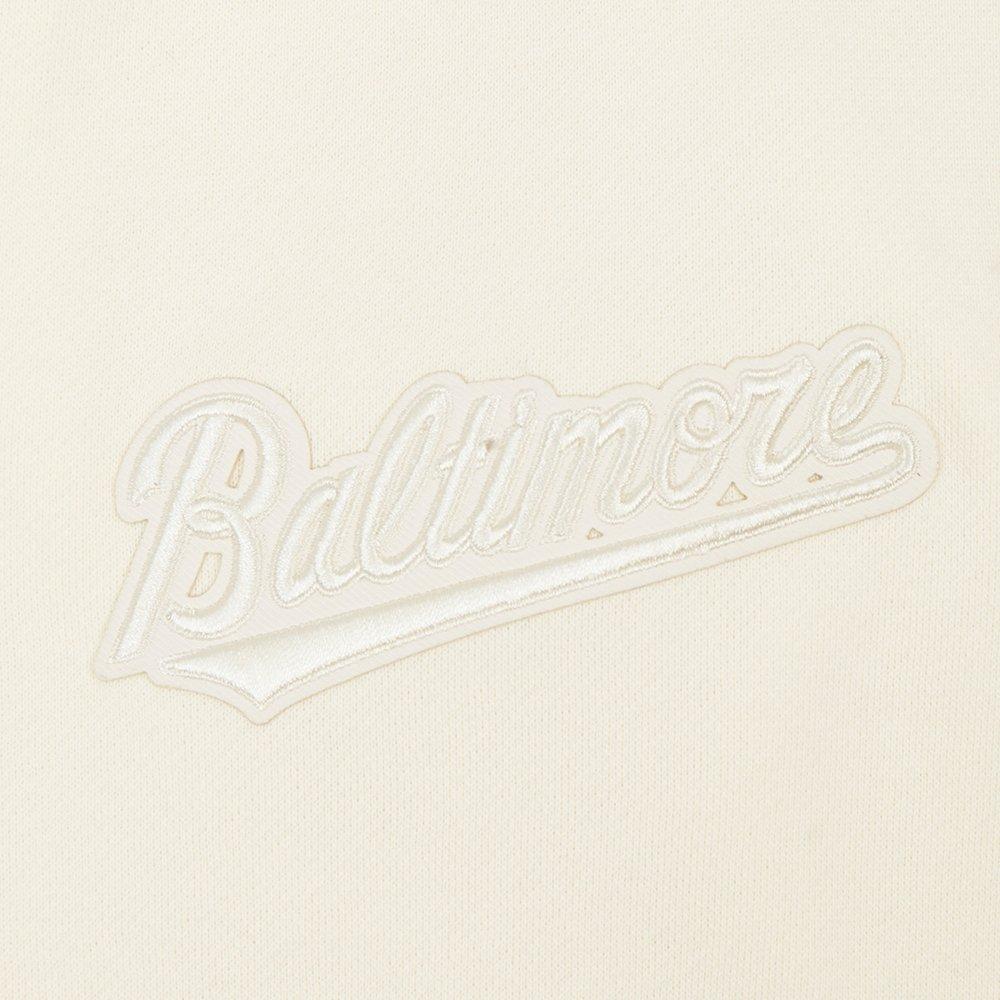 Pro Standard Men's MLB Baltimore Orioles Neutral Drop Shoulder Pullover Hoodie - CREAM Thumbnail View 7