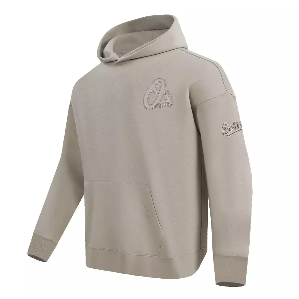 Pro Standard Men's MLB Baltimore Orioles Neutral Drop Shoulder Pullover Hoodie - BROWN