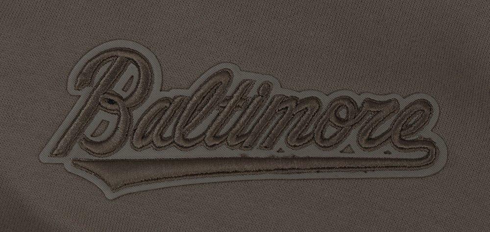 Pro Standard Men's MLB Baltimore Orioles Neutral Drop Shoulder Pullover Hoodie - DK BROWN Thumbnail View 5