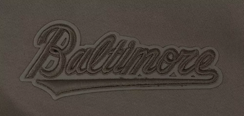 Pro Standard Men's MLB Baltimore Orioles Neutral Drop Shoulder Pullover Hoodie - DK BROWN