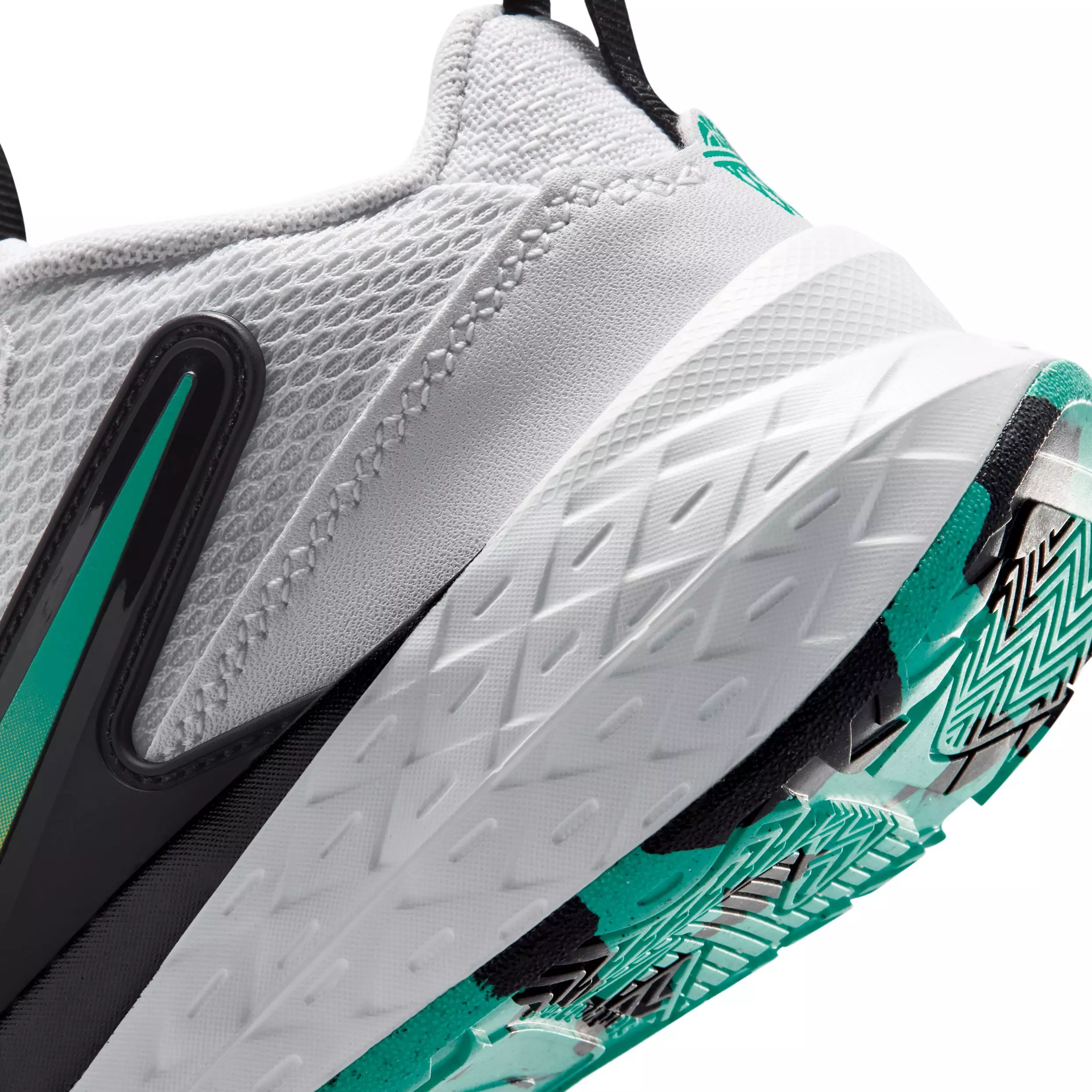 Nike Team Hustle D 12 "White/Black/Clear Emerald/Topaz Gold" Preschool Boys' Basketball Shoe - WHITE/BLACK/EMERALD/GOLD