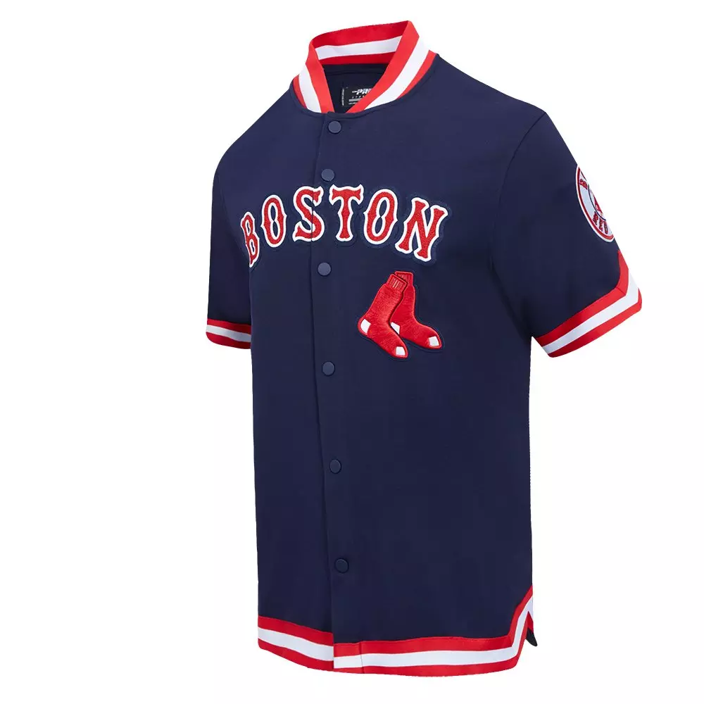Pro Standard Men's MLB Boston Red Sox Classic Warm Up Jacket - Navy/Red - NAVY/RED