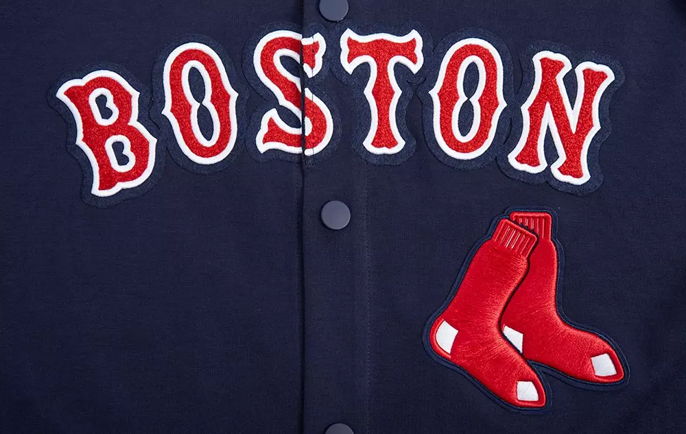 Pro Standard Men's MLB Boston Red Sox Classic Warm Up Jacket - Navy/Red - NAVY/RED