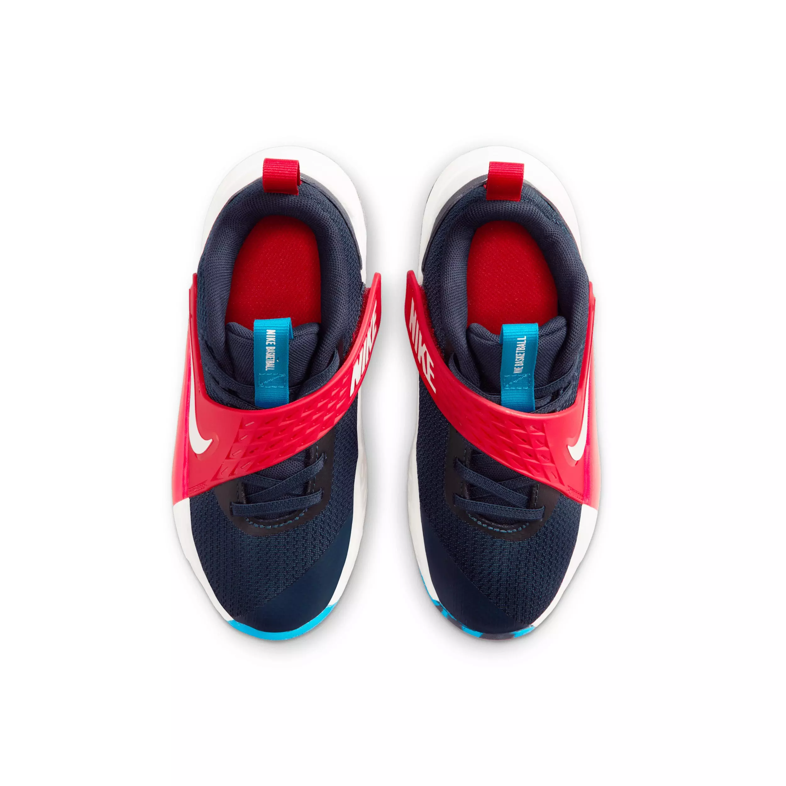 Nike Team Hustle D 12 "Team Navy/University Red/Photo Blue/Sail" Preschool Boys' Basketball Shoe - NAVY/RED/BLUE/SAIL