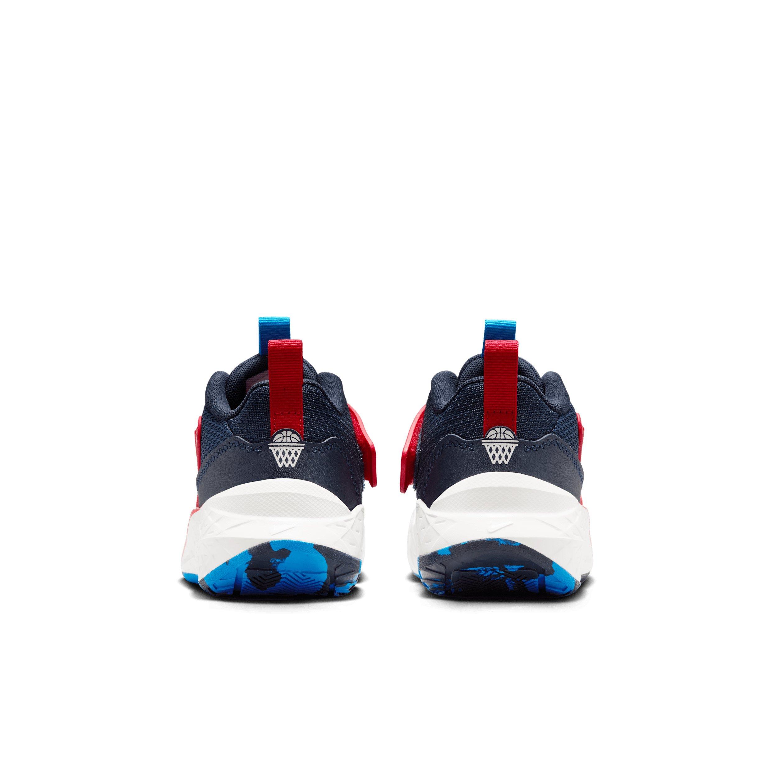 Nike Team Hustle D 12 "Team Navy/University Red/Photo Blue/Sail" Preschool Boys' Basketball Shoe - NAVY/RED/BLUE/SAIL