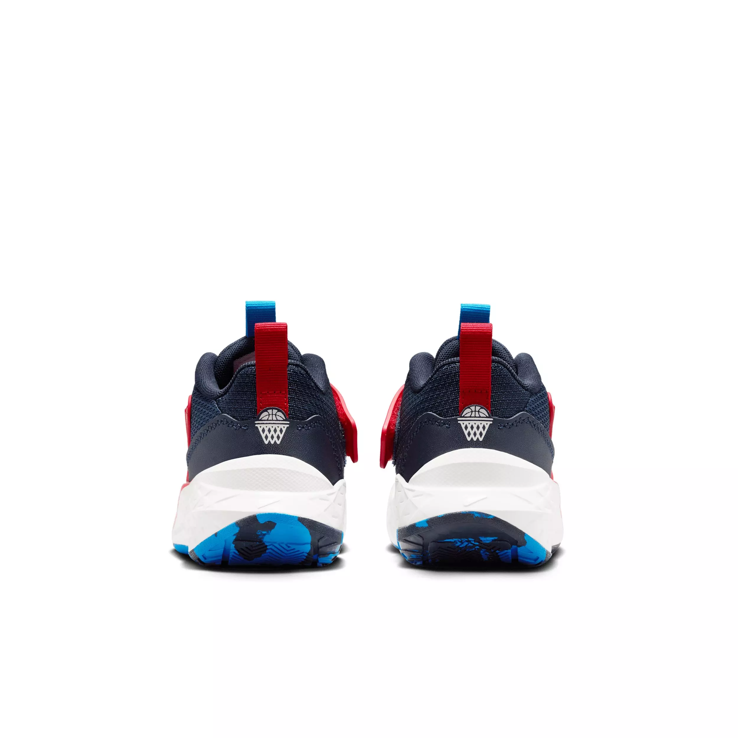 Nike Team Hustle D 12 "Team Navy/University Red/Photo Blue/Sail" Preschool Boys' Basketball Shoe - NAVY/RED/BLUE/SAIL