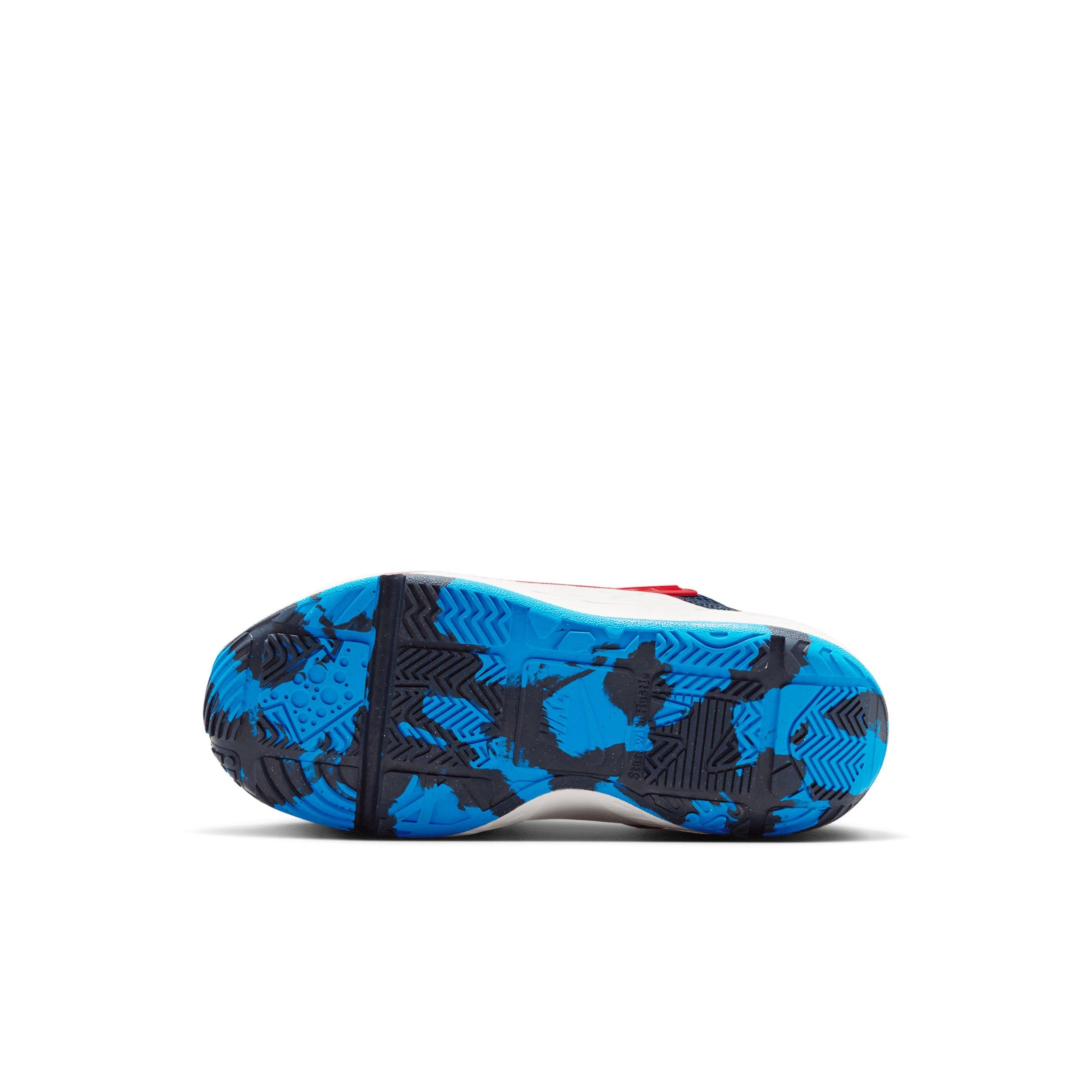 Nike Team Hustle D 12 "Team Navy/University Red/Photo Blue/Sail" Preschool Boys' Basketball Shoe - NAVY/RED/BLUE/SAIL