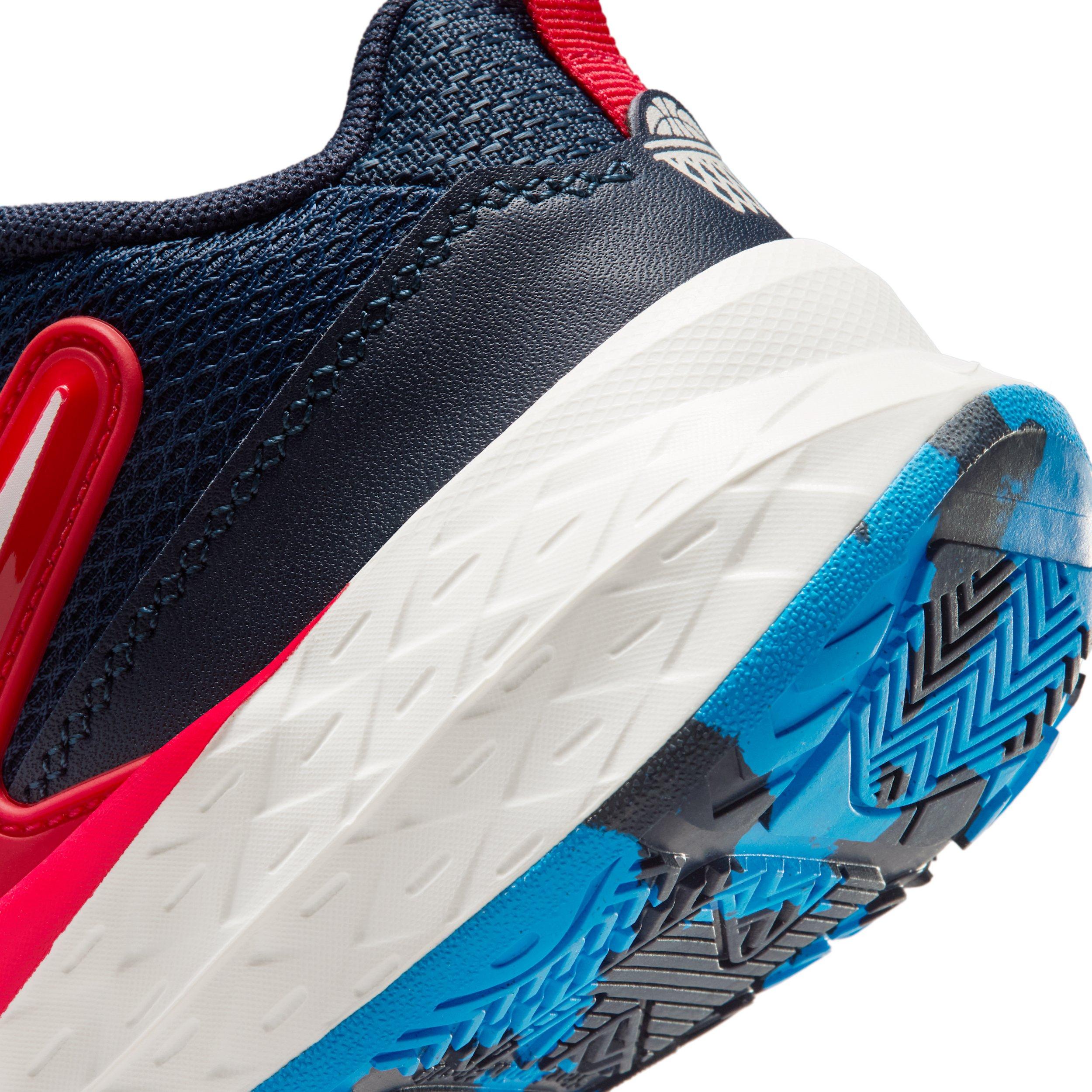 Nike Team Hustle D 12 "Team Navy/University Red/Photo Blue/Sail" Preschool Boys' Basketball Shoe - NAVY/RED/BLUE/SAIL