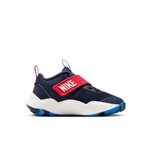 Nike Team Hustle D 12 "Team Navy/University Red/Photo Blue/Sail" Preschool Boys' Basketball Shoe - NAVY/RED/BLUE/SAIL