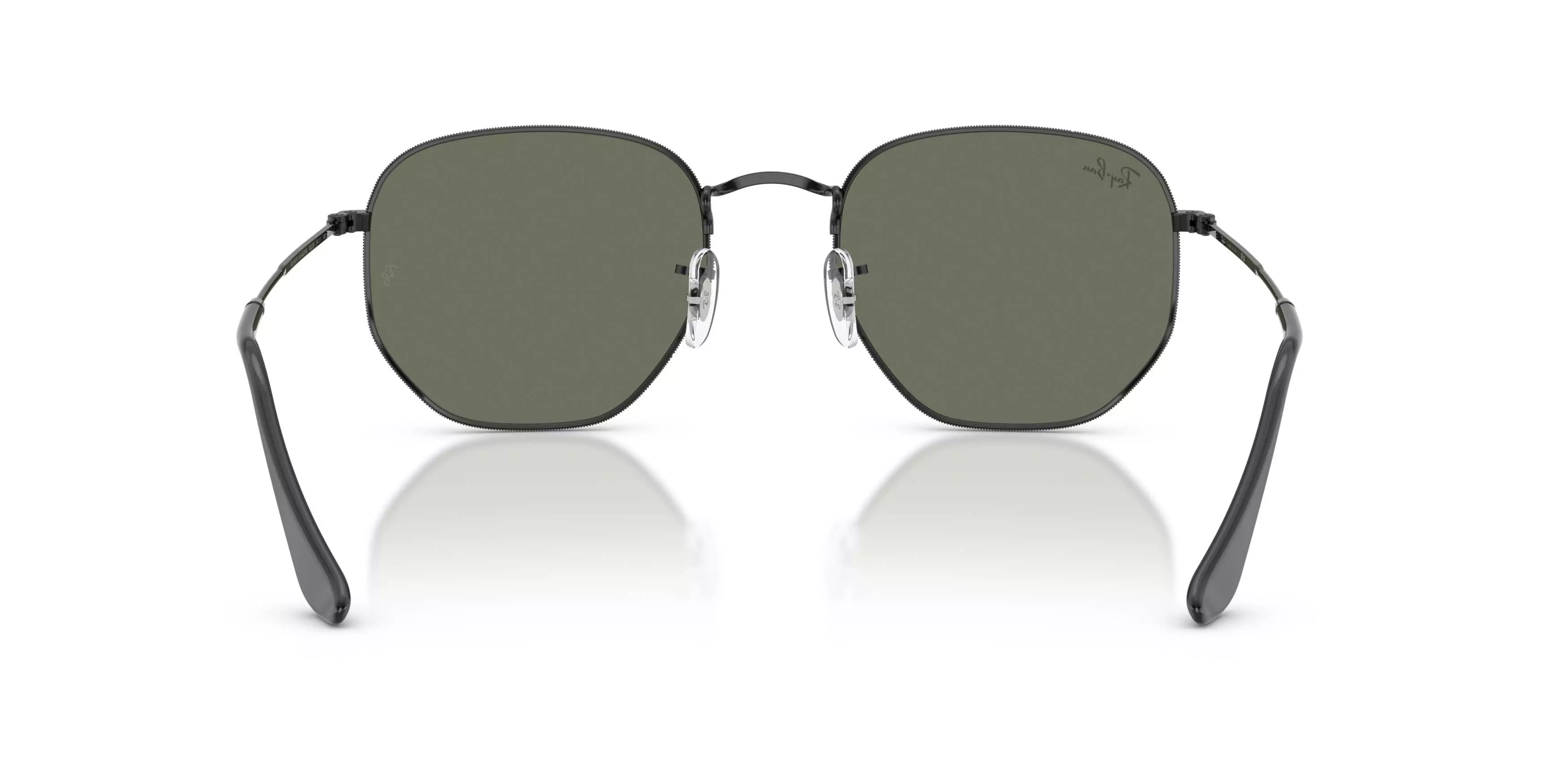 Ray-Ban Hexagonal Flat Lenses Bronze Mirrored Sunglasses &ndash; Polished Black - BLACK