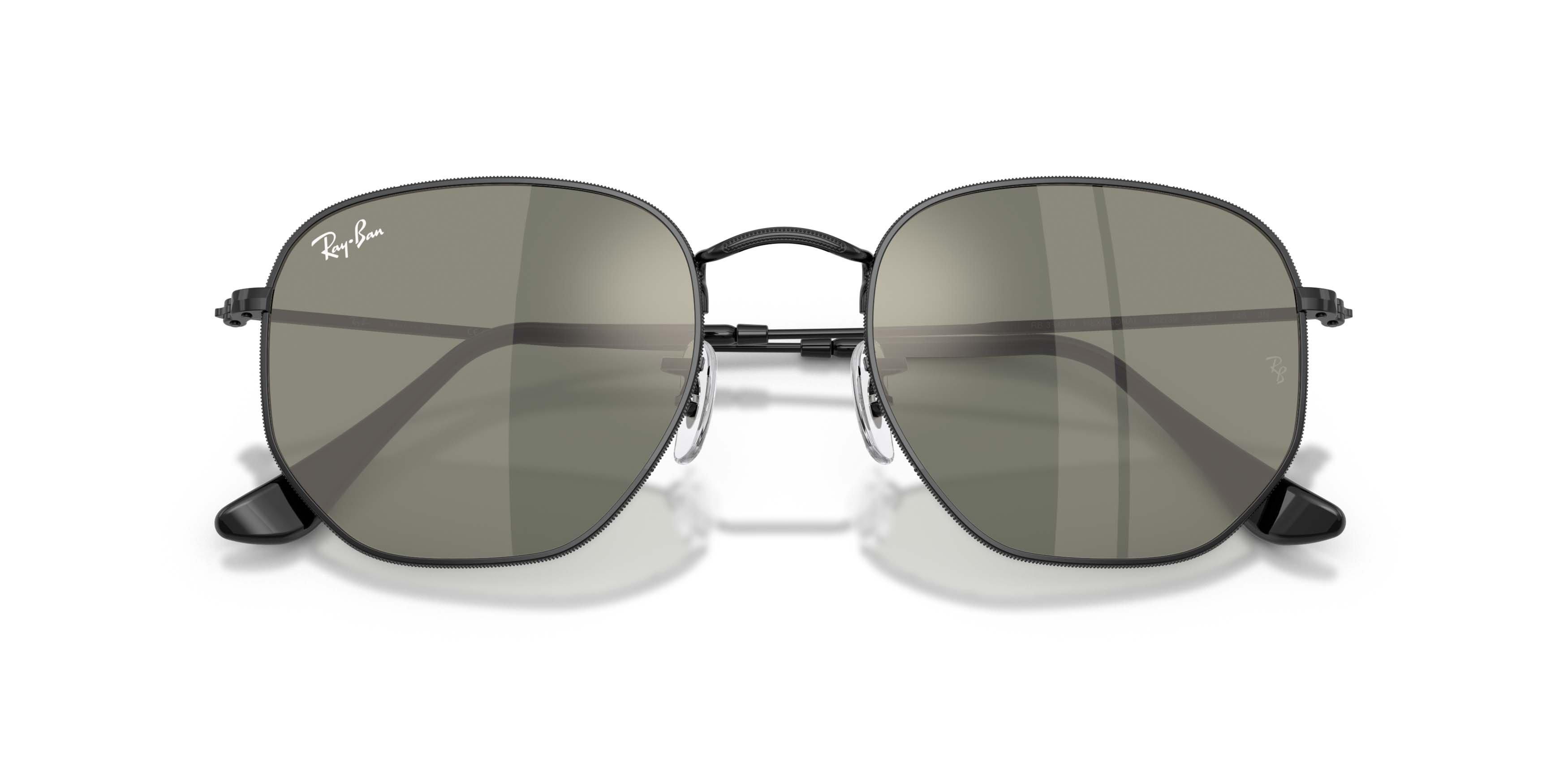 Ray-Ban Hexagonal Flat Lenses Bronze Mirrored Sunglasses &ndash; Polished Black - BLACK Thumbnail View 5