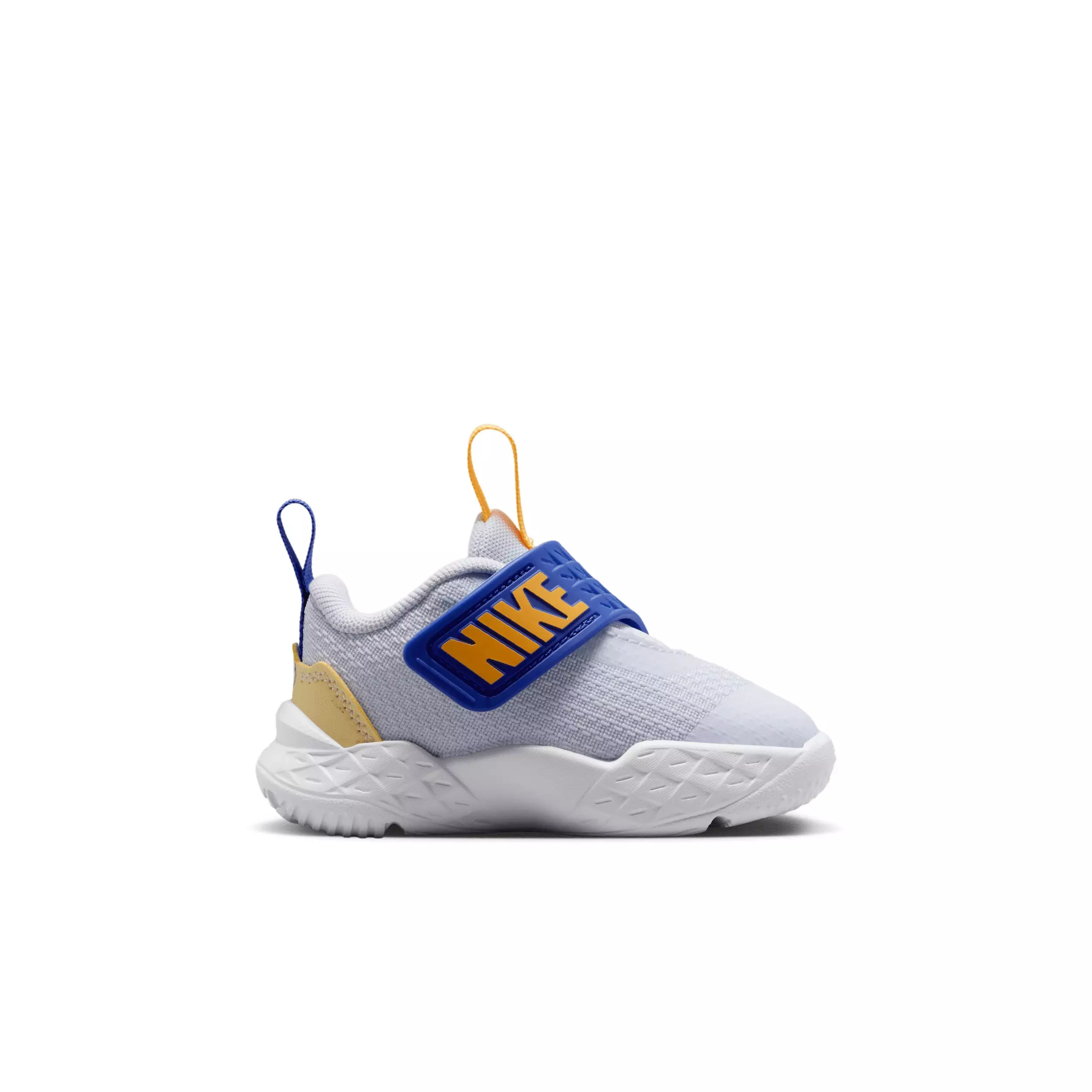 Nike Team Hustle D 12 "Football Grey/Lapis/Soft Yellow/Laser Orange" Infant Boys' Basketball Shoe - GREY/LAPIS/YELLOW/ORANGE