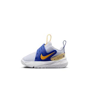 Nike Team Hustle D 12 "Football Grey/Lapis/Soft Yellow/Laser Orange" Infant Boys' Basketball Shoe - GREY/LAPIS/YELLOW/ORANGE