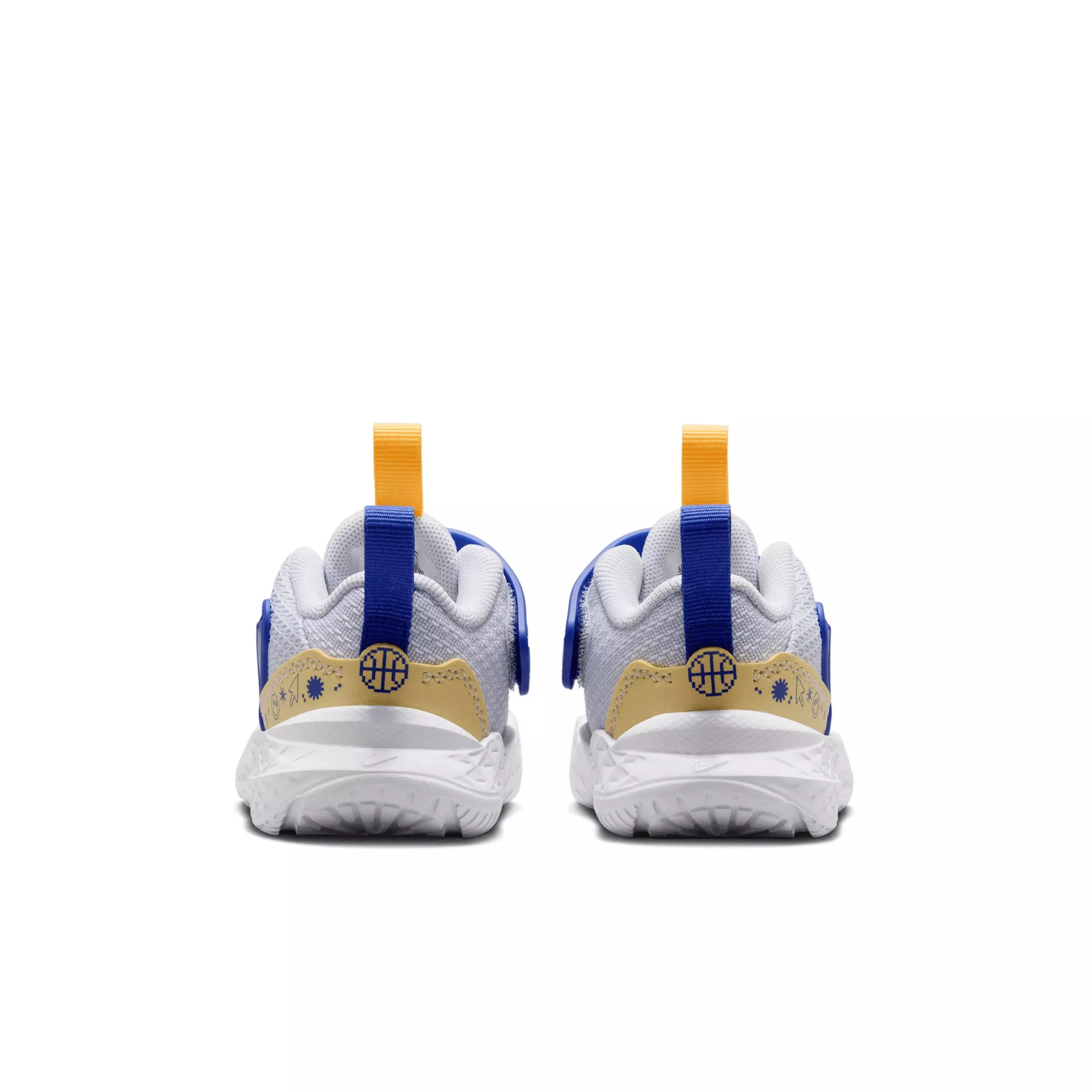 Nike Team Hustle D 12 "Football Grey/Lapis/Soft Yellow/Laser Orange" Infant Boys' Basketball Shoe - GREY/LAPIS/YELLOW/ORANGE