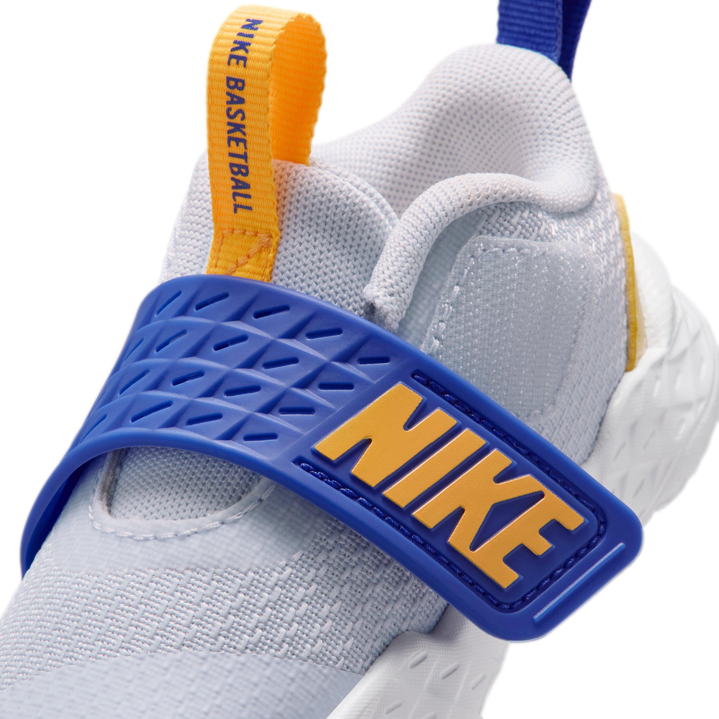Nike Team Hustle D 12 "Football Grey/Lapis/Soft Yellow/Laser Orange" Infant Boys' Basketball Shoe - GREY/LAPIS/YELLOW/ORANGE