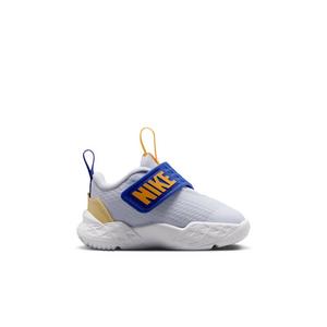 Nike Team Hustle D 12 "Football Grey/Lapis/Soft Yellow/Laser Orange" Infant Boys' Basketball Shoe - GREY/LAPIS/YELLOW/ORANGE
