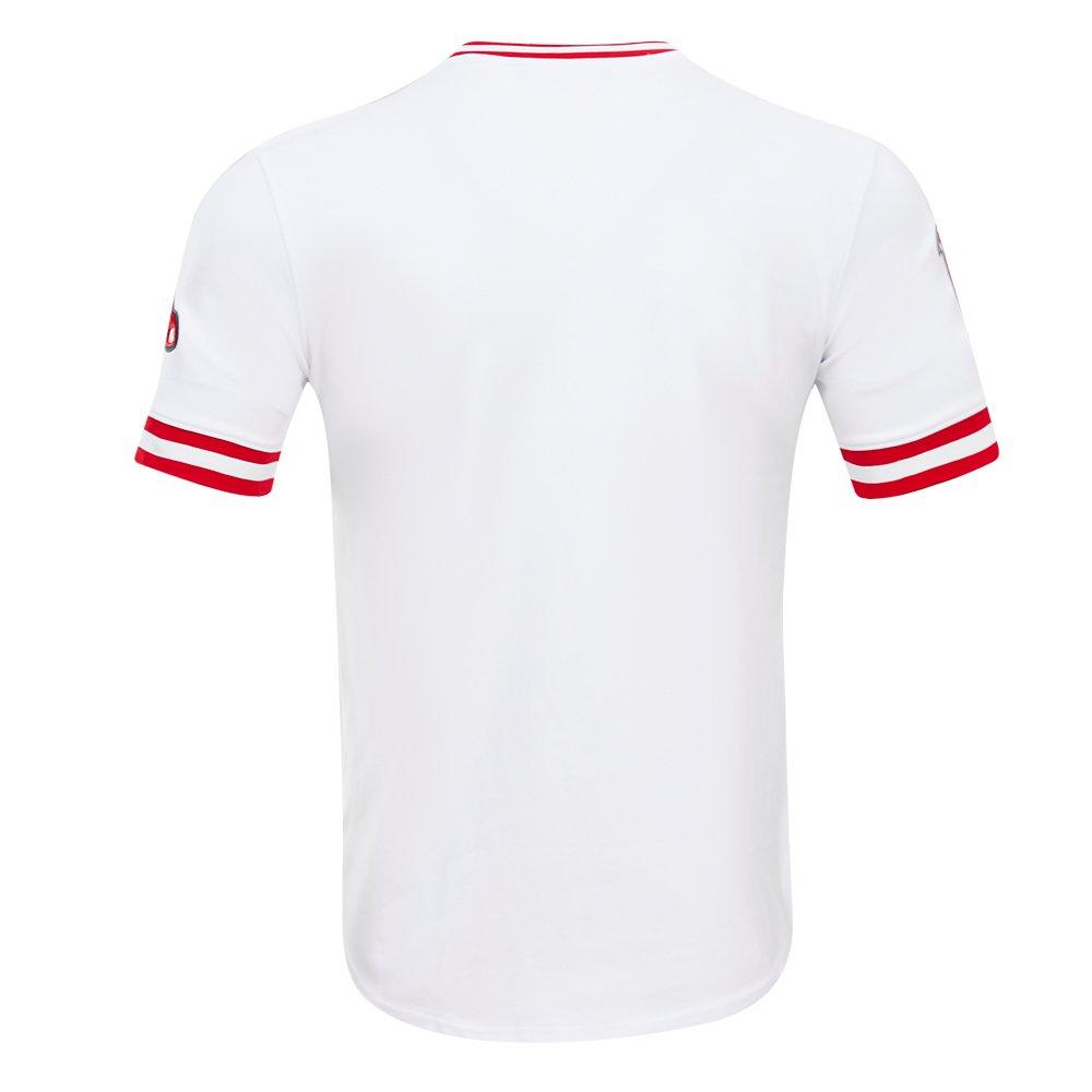 Pro Standard Men's MLB Boston Red Sox Classic Chenille Striped Sleeve Top - WHITE Thumbnail View 2