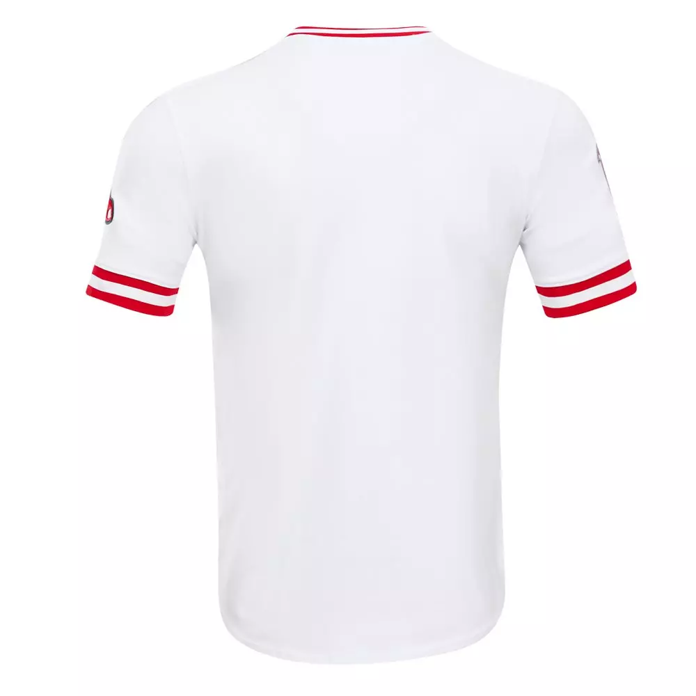 Pro Standard Men's MLB Boston Red Sox Classic Chenille Striped Sleeve Top - WHITE