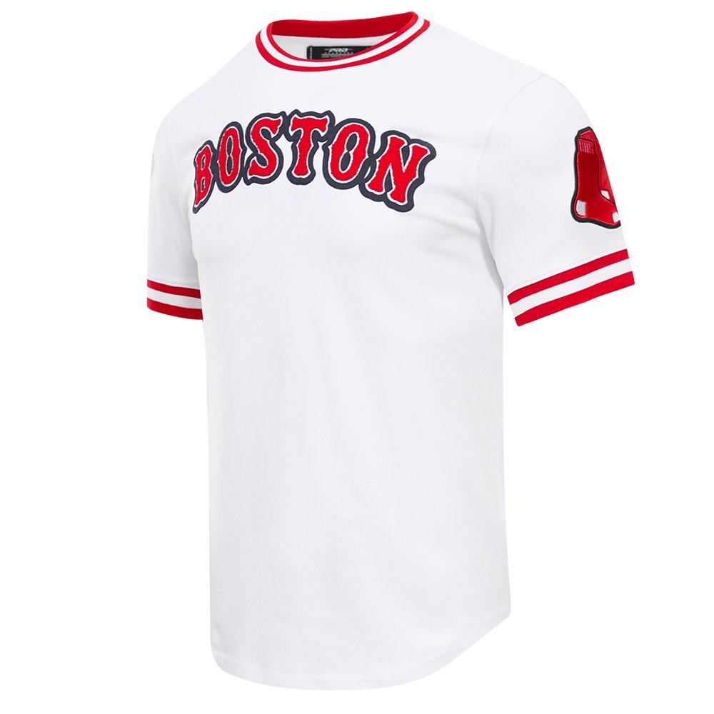 Pro Standard Men's MLB Boston Red Sox Classic Chenille Striped Sleeve Top - WHITE Thumbnail View 3