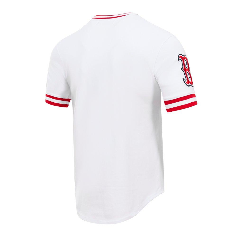 Pro Standard Men's MLB Boston Red Sox Classic Chenille Striped Sleeve Top - WHITE Thumbnail View 4