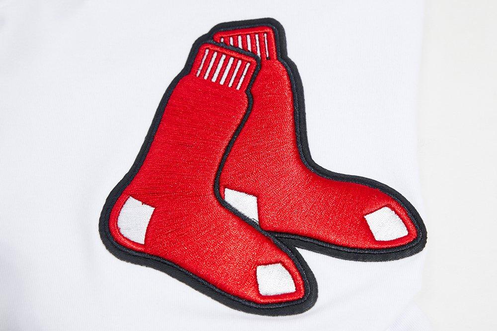 Pro Standard Men's MLB Boston Red Sox Classic Chenille Striped Sleeve Top - WHITE Thumbnail View 7