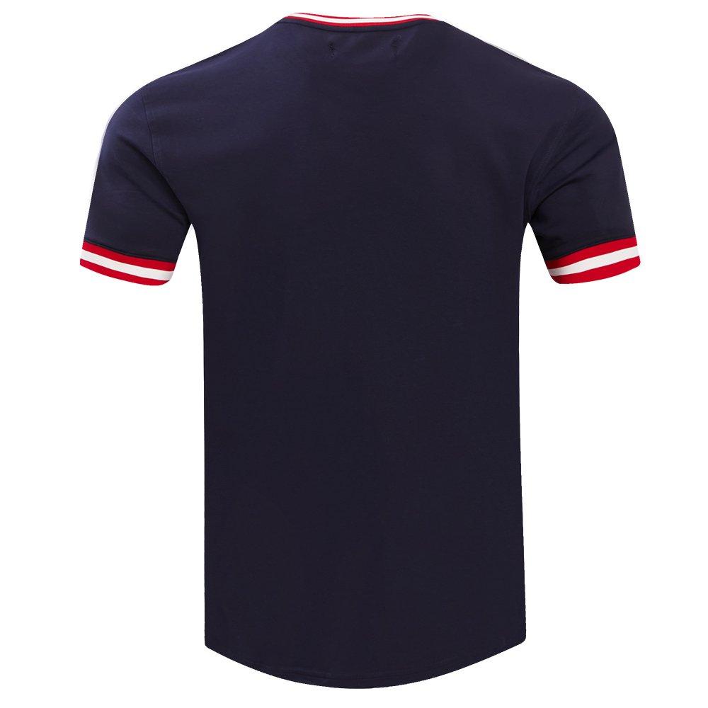 Pro Standard Men's MLB Boston Red Sox Classic Chenille Striped Sleeve Top - NAVY Thumbnail View 2