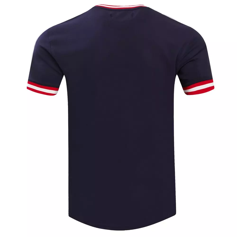 Pro Standard Men's MLB Boston Red Sox Classic Chenille Striped Sleeve Top - NAVY