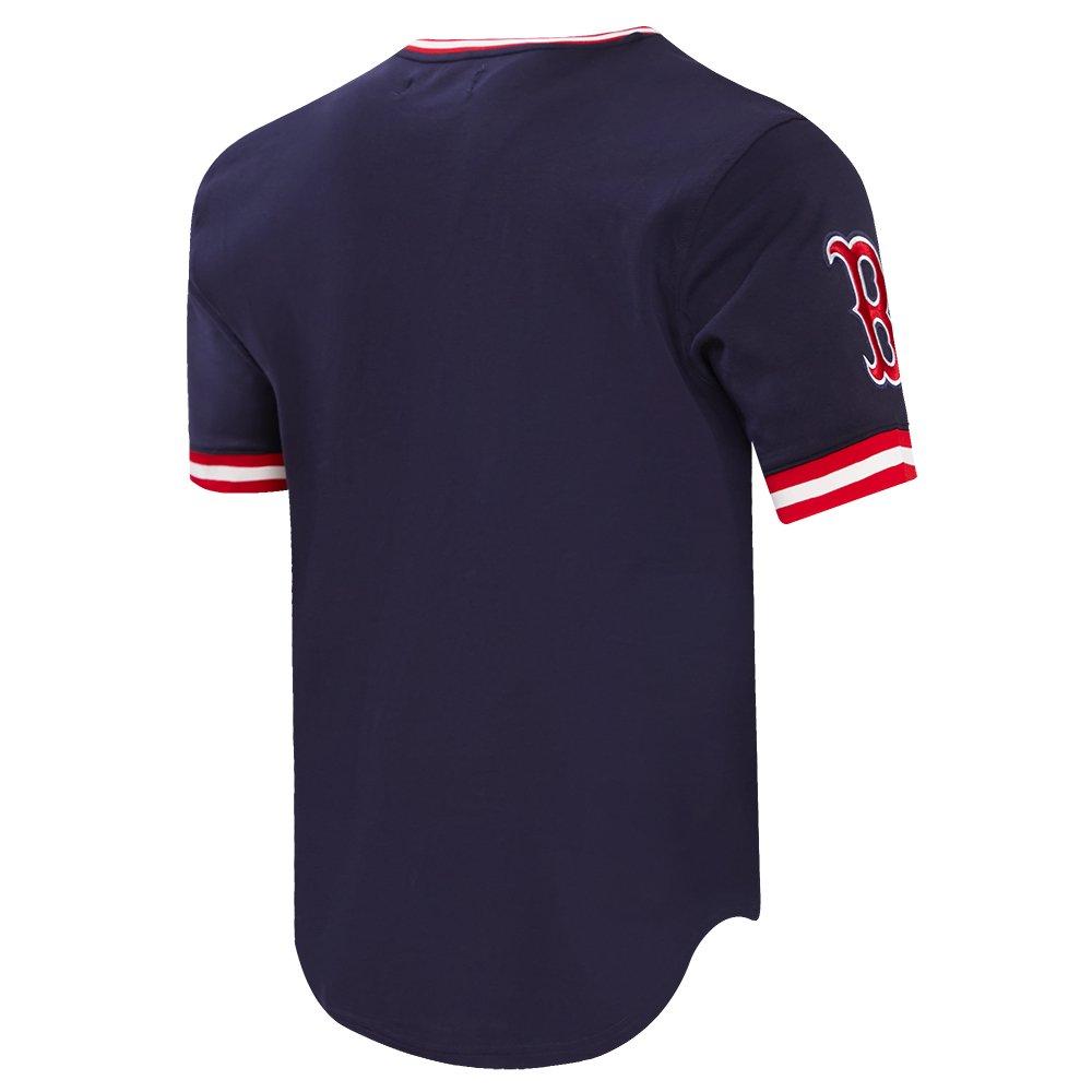 Pro Standard Men's MLB Boston Red Sox Classic Chenille Striped Sleeve Top - NAVY Thumbnail View 4