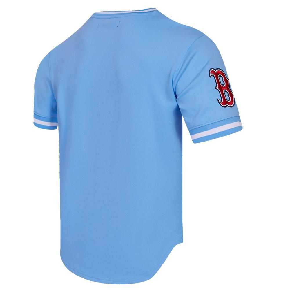 Pro Standard Men's MLB Boston Red Sox Classic Chenille Striped Sleeve Top - BLUE Thumbnail View 4
