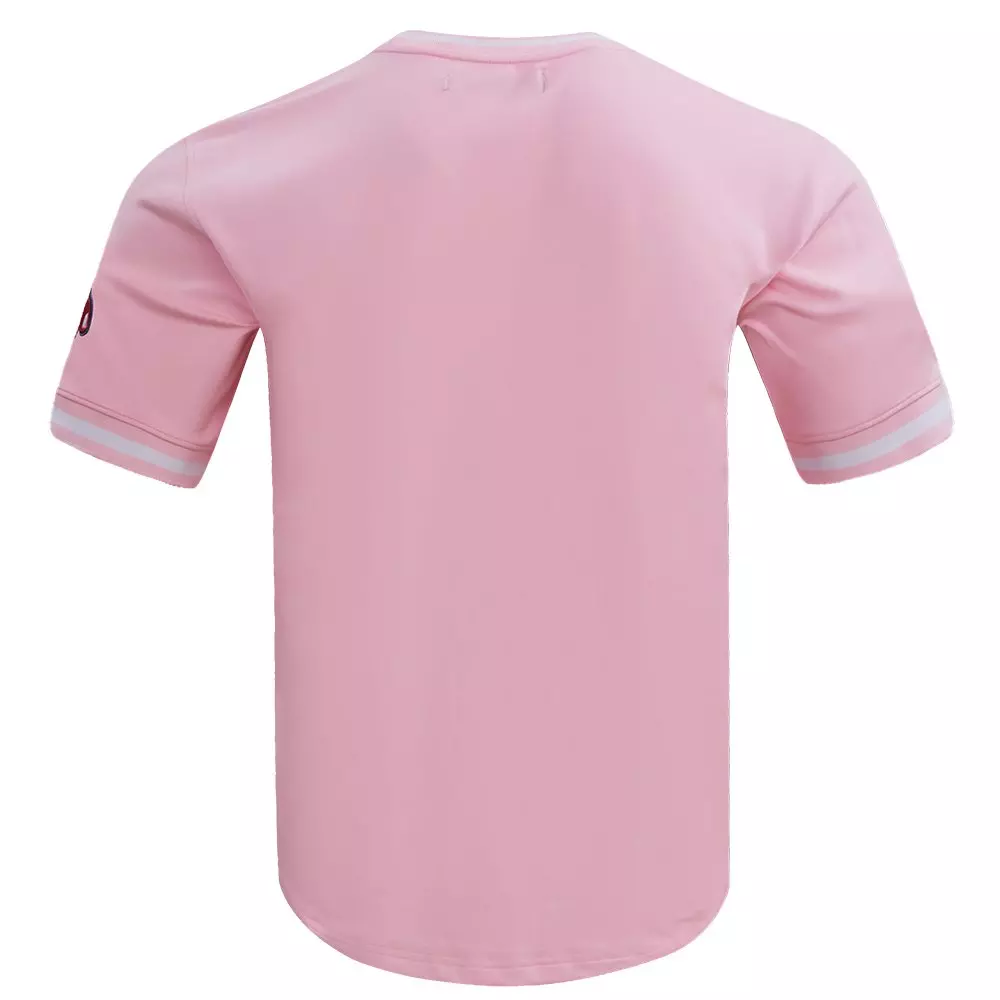 Pro Standard Men's MLB Boston Red Sox Classic Chenille Striped Sleeve Top - PINK