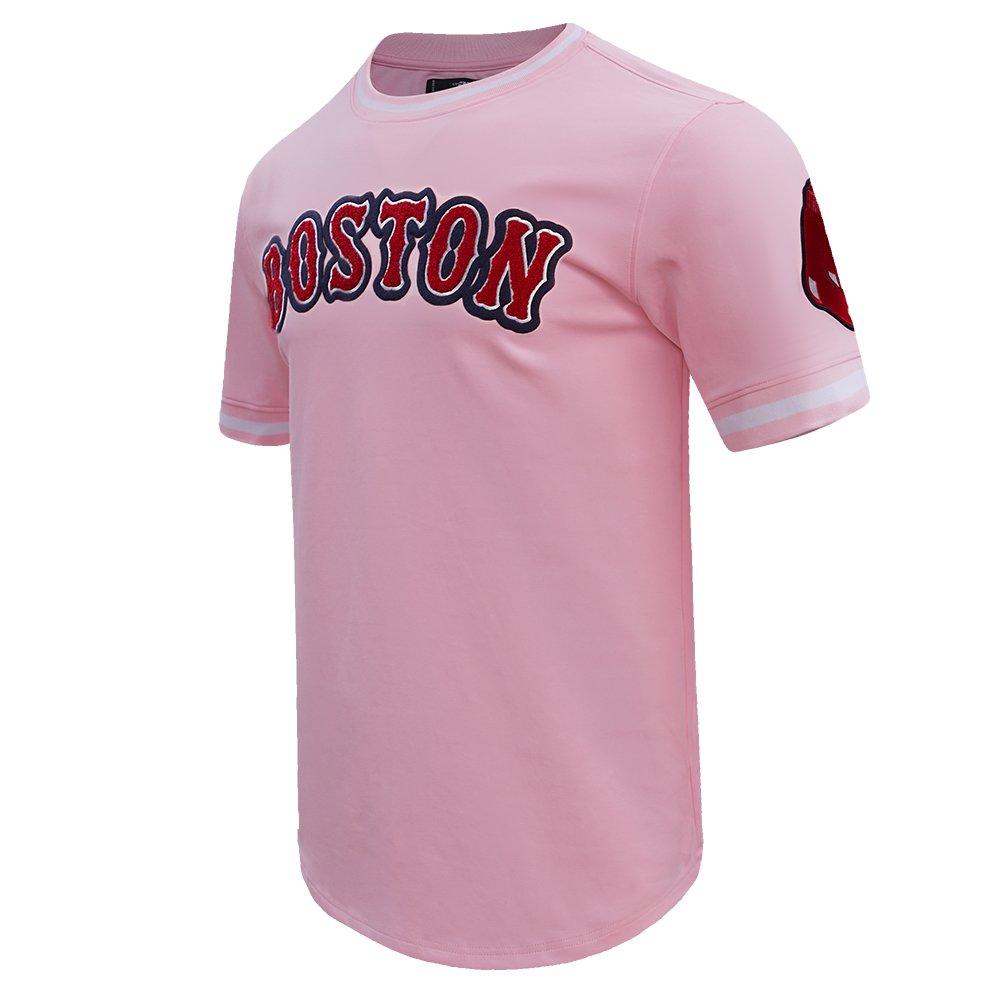 Pro Standard Men's MLB Boston Red Sox Classic Chenille Striped Sleeve Top - PINK Thumbnail View 3