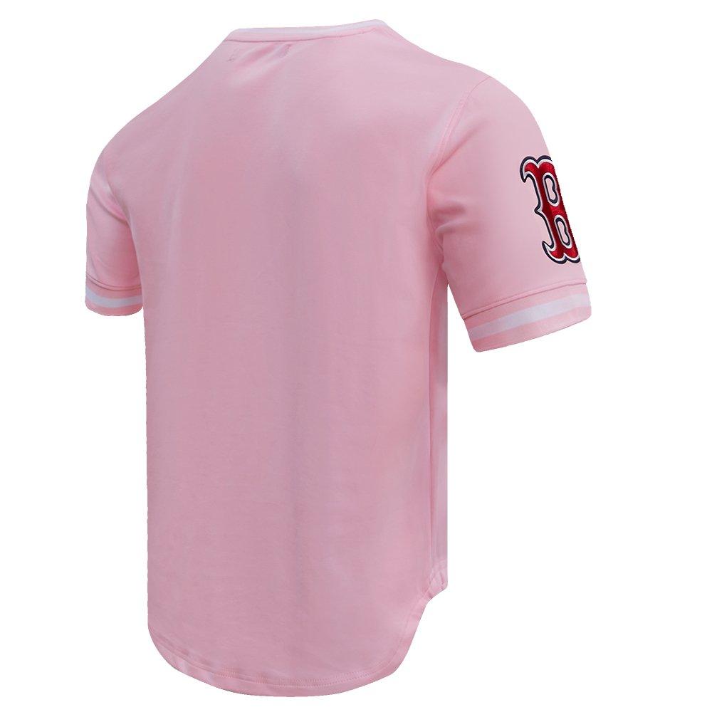 Pro Standard Men's MLB Boston Red Sox Classic Chenille Striped Sleeve Top - PINK Thumbnail View 4